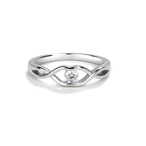 Sterling Silver Dainty Baby Ring With April Cz Simulated Birthstone (Size 1) #TOP8