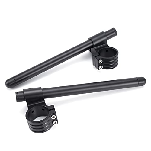 Guidon Bracelet Reglable Moto 53mm,CNC Aluminium Kit Guidon Cafe Racer Demi Guidon Rehausse Diametre 53 Pour Universel Accessoire Moto 7/8 22mm Tube 1 Paire De Couleur Noire - Image 3