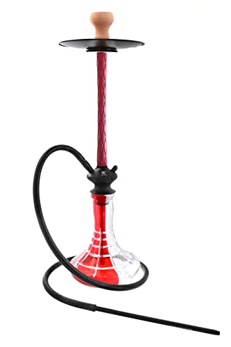 Kaya Shisha ELOX Red WSP1 D-Helix Rot Wasserpfeife 76cm aus schwarz eloxiertem Aluminium, teilw. rot gefärbtem Glas und…