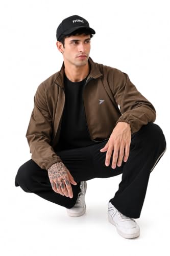 Image of FITINC Men's Sports Jacket | Regular Fit | Full Zip | Zipper Pockets | Jacket for Gym, Running, Cycling & Travel