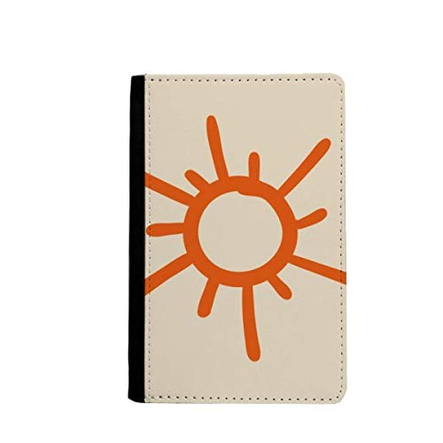 Étui passeport de voyage contre les documents cornés : portefeuille classique soleil orange