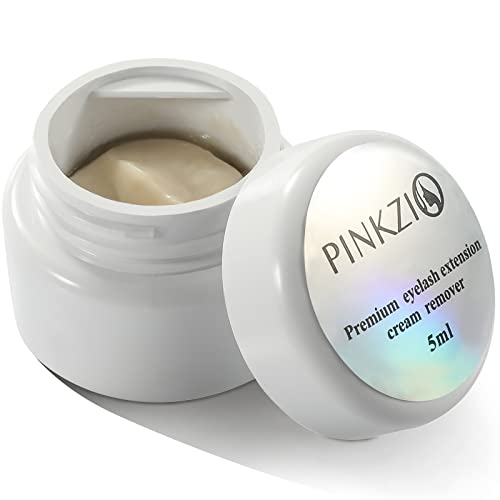 PINKZIO Eyelash Extension Glue Remover, Lash Extension Cream Remover For Eyelash Extension Glue, Fast Lash Adhesive Dissolution, Easy To Control, No Damage to Natural Lashes, 5 ml, white