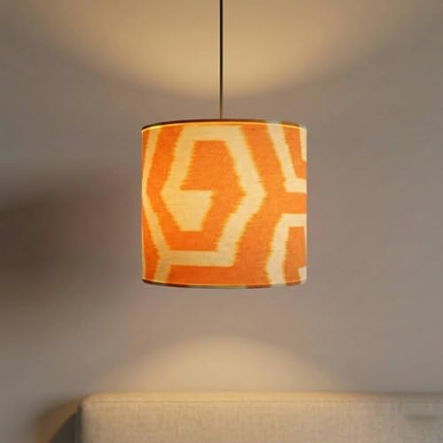 Image of ExclusiveLane 'Amber Sunset' Pendant Hanging Lights for Living Room (22.8 Cm, Cotton Wrapped Over Polyvinyl, Set of 1) | Pendant Lights for Ceiling Lights for Living Room Hanging Lamps for Bedroom