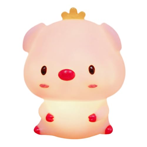 ルームランプ バッテリー駆動 LED ナイトライト クラウン エンジェル ブタ 暖光 目に優しい かわいい 常夜灯 テーブルライト 誕生日プレゼント 出産祝い 多機能 部屋 枕元灯 インテリア雑貨 おしゃれ 置物 夜間ライト 部屋用 照明 癒しグッズ (ブ