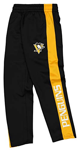 Outerstuff NHL Youth Boys (8-20) Side Stripe Slim Fit Performance Pant, Pittsburgh Penguins Medium (10-12)
