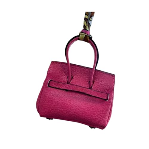 Image of HOHOPEACH Y2k Accessories Cute Keychains for Women Vegan Leather Bag Charms Purse Charms for Handbags Preppy Stuff (rose-carmine,One Size)