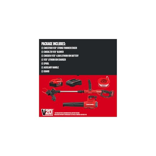 Image of CRAFTSMAN V20 String Trimmer and Leaf Blower Combo Kit, Cordless (CMCK297M1)