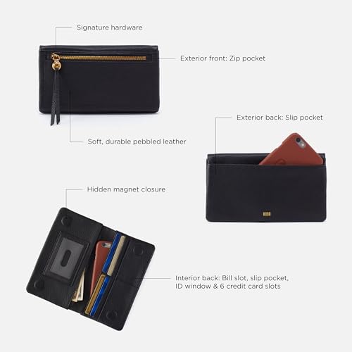 HOBO Lumen Continental Bifold Leather Wallet for Women, Snap Closure4