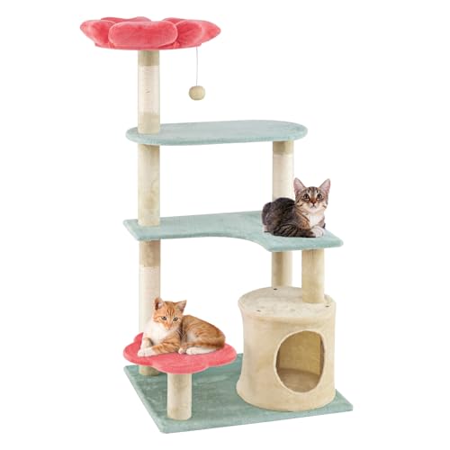Árbol para Gato Flor 49 Pulgadas Multi-Niveles con Rascadores