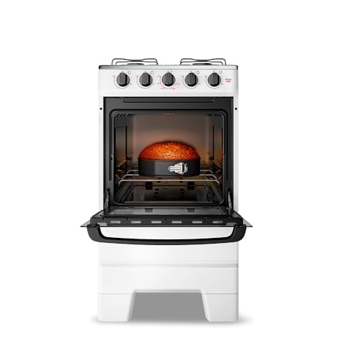Fogão a Gás Mesa Inox e Forno 50L Limpa Fácil Esmaltec IDEAL POP F4ISB Cor Branco 4 bocas
