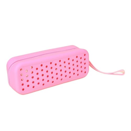 Étui silicone perforé pour lunettes de natation rose pour éviter les rayures et l'humidité