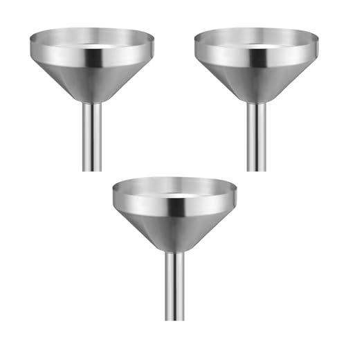 3 Stück Mini Trichter Klein Small Funnel Kleiner Trichter Edelstahl für Küche Stainless Steel Mini Funnel Parfüm Funnels Minitrichter Metall Parfümtrichter für Kosmetik Und Flüssigkeiten