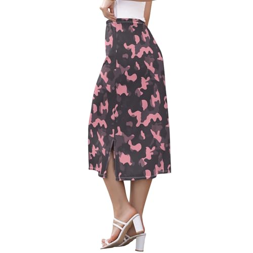 Women's Casual Stretch Midi Skort Spring Midi Skirt with Slit2