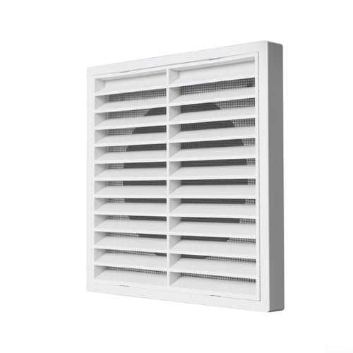 Yuanpgky Rejilla de ventilación de plástico ABS de doble capa con malla compatible con aire acondicionado central, rejilla ajustable compatible con paredes, áticos, garajes, salida de ventilación de