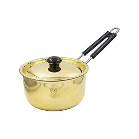Radhna Traditional Brass Saucepan with Handle Cover