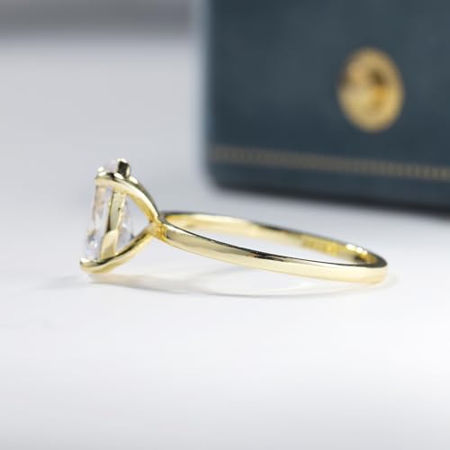 1CT/2CT/3CT Engagement Rings 925 Sterling Silver Pear Cut Cubic Zirconia/Moissanite Wedding Promise Rings for Her Stunning Teardrop Wedding Bands for Women Size 5-93