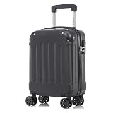 YONSLY Koffer Suitcase S Schwarz, Trolley Reisekoffer, Rollkoffer...