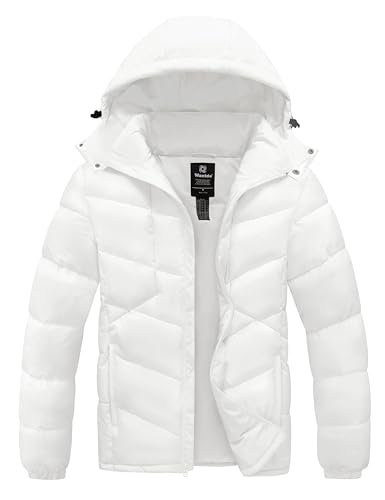 wantdo Men's Puffer Jacket Waterproof Winter Coat Hooded Parka Jacket Recycled Outerwear (Regular and Big Size)