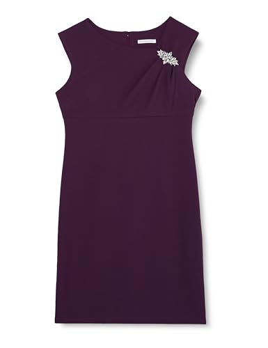 Gina Bacconi Vestido Corto sin Mangas de Cintura Imperio con Escote Adornado cóctel, Ciruela, 50...
