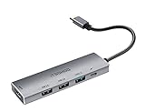 Hub USB C HDMI: iTSOHOO USB C HUB Thunderbolt 3 portátil y conector de aleación de aluminio está diseñado con un puerto de salida de vídeo HDMI de 4 K a 30 Hz, 3 puertos USB 3.0/2.0 para una transferencia de datos superior, un puerto de carga rápida USB C PD, que es perfecto para MacBook Pro, Galaxy Note 10 S10 XPS15 y más dispositivos USB C.