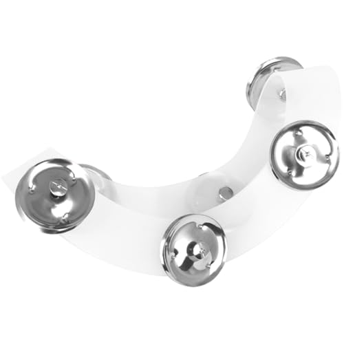 YARNOW Drum Set Hi-hat Tambourine Double Row 6pcs Silver Silicone Cymbal Bells for Drum Kit Percussion Accessory Compatible with Jazz and Rock Drummers