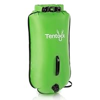 Tentock Schwimmboje Schwimmhilfe Erwachsene Outdoor Wassersport Neu aufgerüstet für 2025 Schwimmen Dry Wet Bag Schwimmkissen wasserdichte Nasstasche Waterproof Kinder Pull Buoy 28L(Grün)