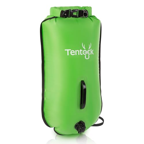 Tentock Schwimmboje Schwimmhilfe Erwachsene Outdoor Wassersport Neu aufgerüstet für 2026 Schwimmen Dry Wet Bag Schwimmkissen wasserdichte Nasstasche Waterproof Kinder Pull Buoy 28L(Grün)