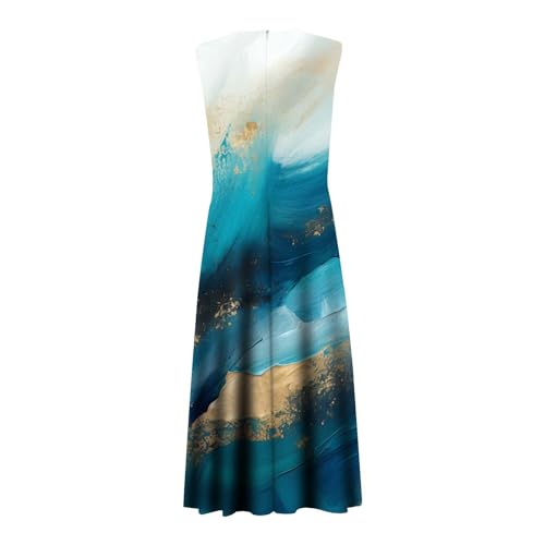 Robe longue imprimé aquarelle menthe idéale pour vos flâneries d'été