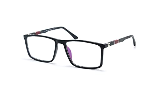 Armação De Óculos Masculino Sem Grau Retangular Jc-3103 (Vermelho-Preto)