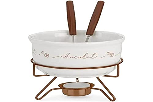 Conjunto Para Fondue de Chocolate em Porcelana 5 Peças Forma