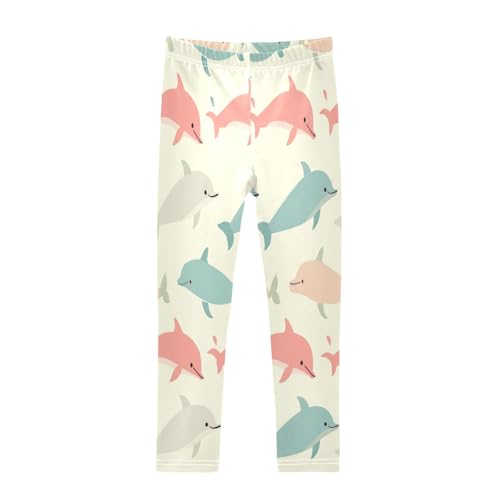 Bolaz Toddler Girls Leggings Printed Yoga Pants Leggings Pink Grey Whale for Kids