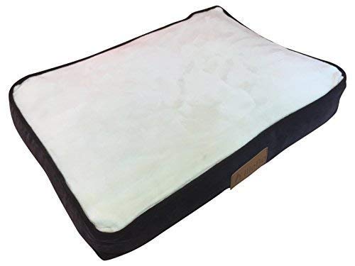 Ellie-Bo24 Inch Dog Cage or Crate Small 56cms x 41cms Dog Bed Brown Corduroy Sides and Cream Faux Fur Topping