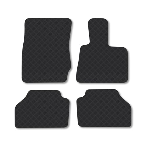 Rubber Car Mats Compatible With BMW X4 (2014+) [F26] Tailored Fit Car Floor Mats Set Accessory Custom Fit Anti-Slip Backing Heavy-Duty Waterproof Easy-Clean Durable All Weather Full Coverage
