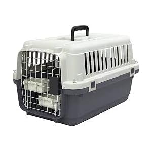 Dog Trust Heavy Duty Dog Airline Travel Flight Crate Carrier Kennel, Cage for Pet 20 Inch – Blue and White
