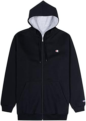Champion Big and Tall Zip Hoodies for Men – Men’s Heavyweight Zip Hoodie Jacket Black