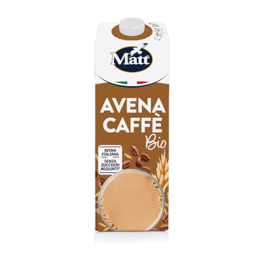 Matt, Avena Caffè, Bevanda Vegetale Senza Lattosio, Bevanda Fresca e Dissetante a Basso Contenuto di Sale, Alimentazione Sana, Confezione da 1L