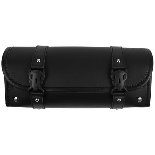 Sacoche vélo arrière en cuir Mikinona au design élégant noir avec pochette intégrée