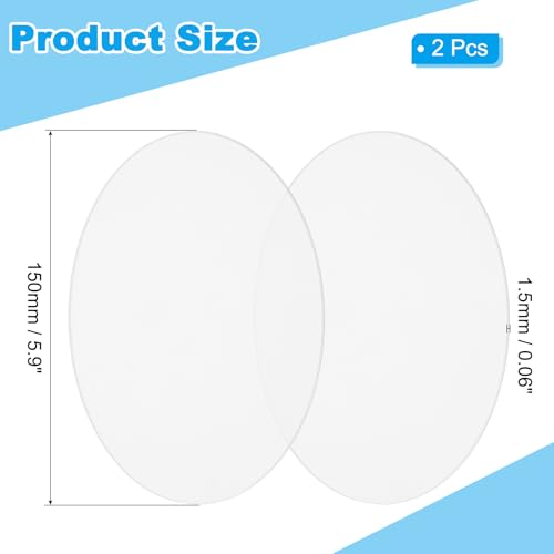 Image of PATIKIL 5.9 inch Acrylic Circles, 2Pcs 0.06 inch Thickness Round Acrylic Sheets Acrylic Circle Blanks Cake Disc Panel for Sign DIY Craft Project, Paintings, Picture Frame, Table Top, Clear