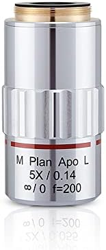 Microscope Adapter M26 Metallographic Microscope Long Working Distance APO Plan Objectives F=200 95mm Visible Achromatic Objective Lens Microscope Accessories (Color : 5X)