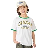 [ever closet] Tシャツ キッズ 子供 女の子 男の子 半袖 綿100％ [ ホワイト 130 ] カレッジロゴ ガールズ ボーイズ 春服 夏服 通園 通学 普段着 子供服 キッズ服 エバークローゼット