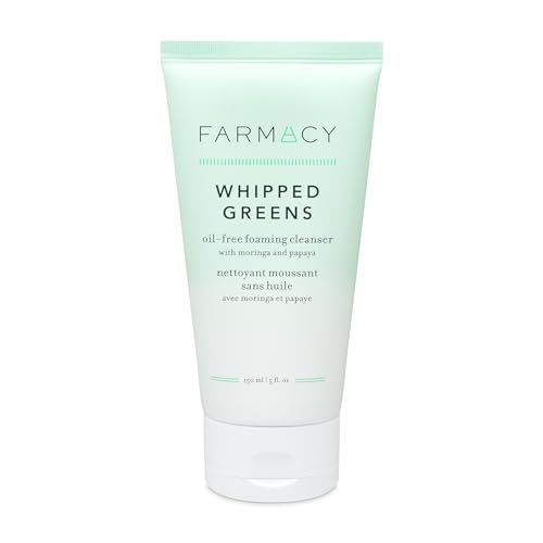 Farmacy Whipped Greens Face Wash - Oil Free Foaming Facial Cleanser for Combination and Oily Skin (150ml)