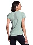 RBX Active Women's Super Soft Mesh Gym Top Short Sleeve Ventilated Mesh Athletic Performance Workout T-Shirt Interlock Cucumber Green S