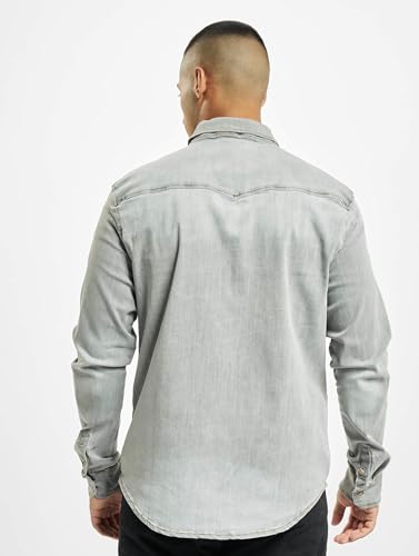 Jeanshemd für Herren von Brandit Riley in Grau mit langen Ärmeln