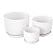 YINGERHUAN Set of 3 Ceramic Plant Pot - Flower Plant Pots Indoor with Saucers,Small to Medium Sized Round Modern Ceramic Garden Flower Pots (White)