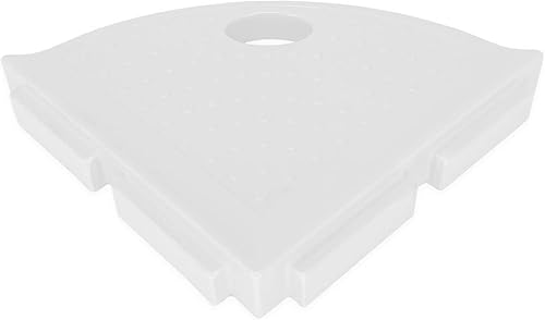 Miniatura 6 de Questech Estante de ducha esquinero de 8 pulgadas y reposapiés de 5 pulgadas, con tapa metro, para nueva construcción, blanco brillante pulido
