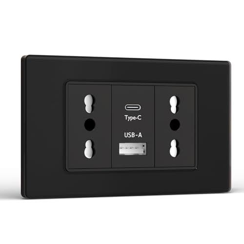 BSEED Prese Elettriche da Muro, Presa Bipasso con USB A