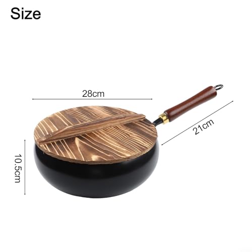 Wok de hierro forjado a mano, 26.5 cm sin recubrimiento miniatura 2