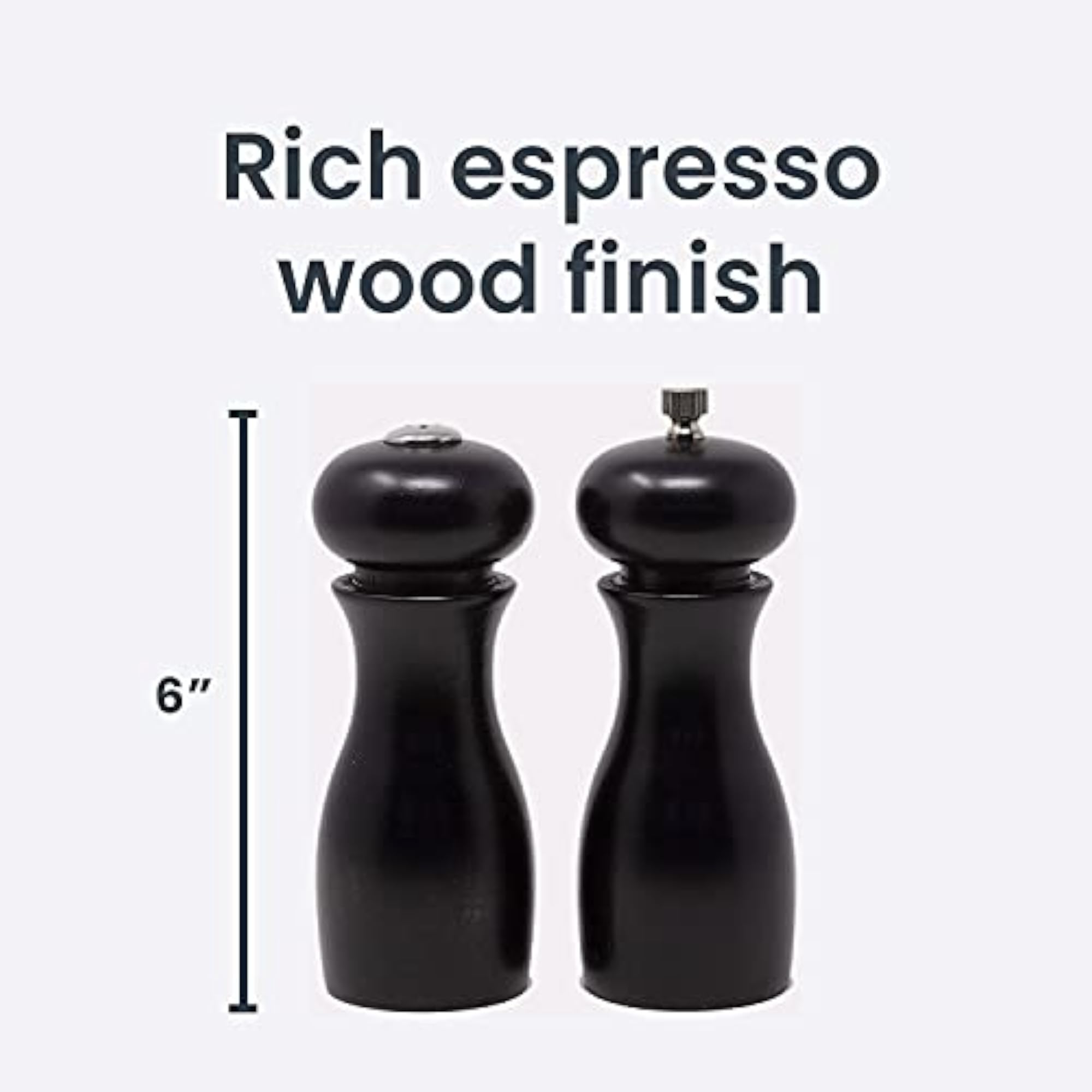 Caffe Wood Pepper Mill and Salt Shaker Set