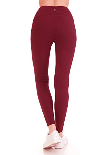 VISESUNNY Yogahose Mit Hoher Taille & Taschen – Butterweich, Bauchkontroll-Effect, Goldenes Lilienmuster