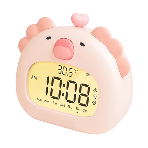 Generisch Reloj de alarma con luz nocturna, diseño de axolotl, LED recargable de 6 niveles, brillo ajustable, compacto y portátil, ideal para salón, escuela, exteriores, enfermería, habitación